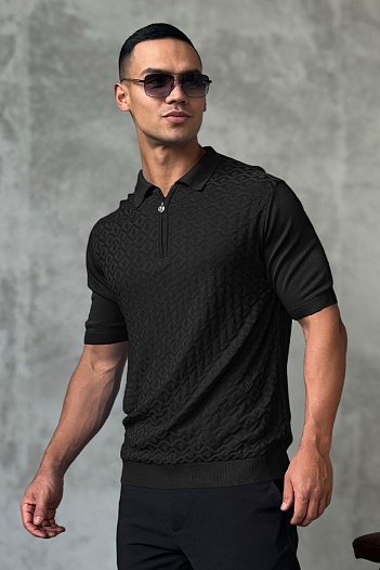 Мужское поло Stefano Ricci чёрного цвета   