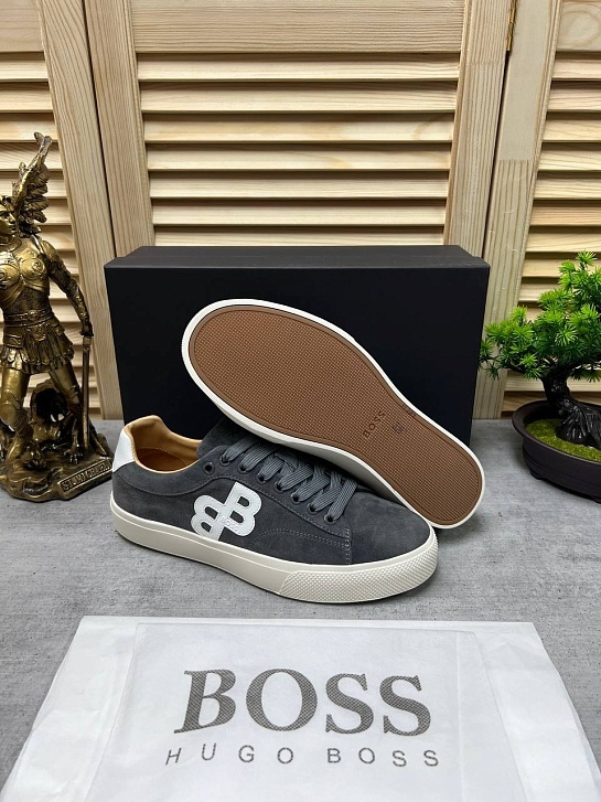Замшевые кроссовки Hugo Boss Aiden - Grey