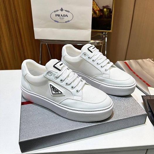 Мужские кроссовки Prada logo-plaque - White   