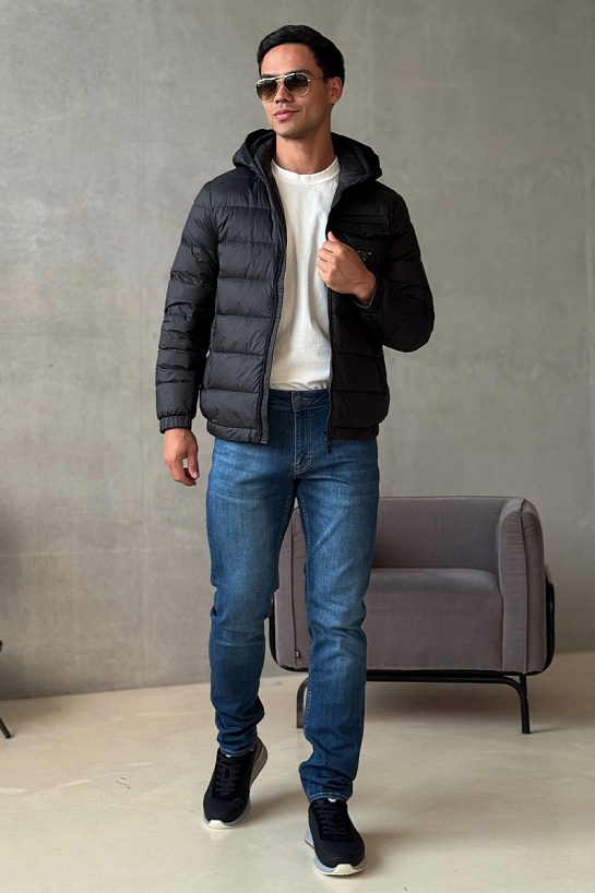 Мужской пуховик Prada logo-plaque - Black