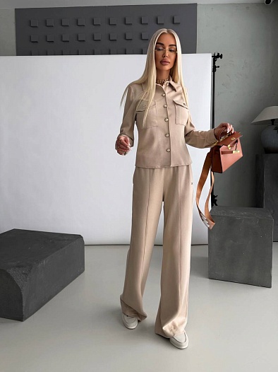 Женский бежевый костюм Elisabetta Franchi premium - Beige   