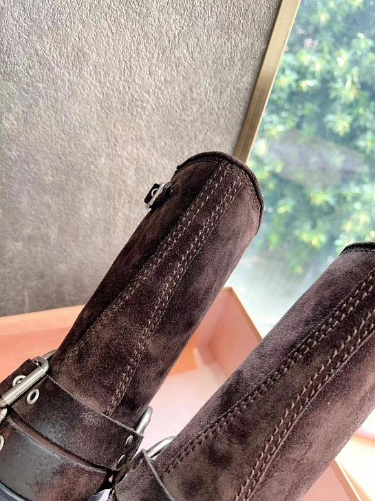 Женские замшевые сапоги MIU MIU Ankle Premium