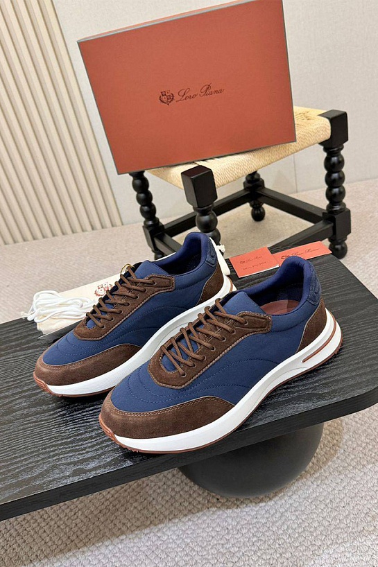 Мужские кроссовки Loro Piana Week End Walk - Blue / Brown