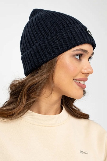 Шапка Emporio Armani 7 logo-plaque - Navy   