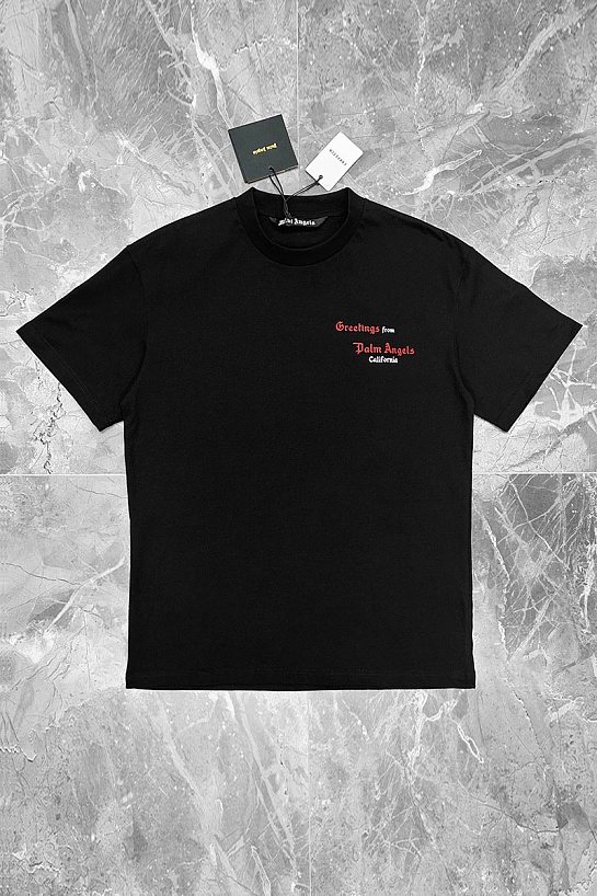 Чёрная оверсайз футболка Palm Angels Greetings from California