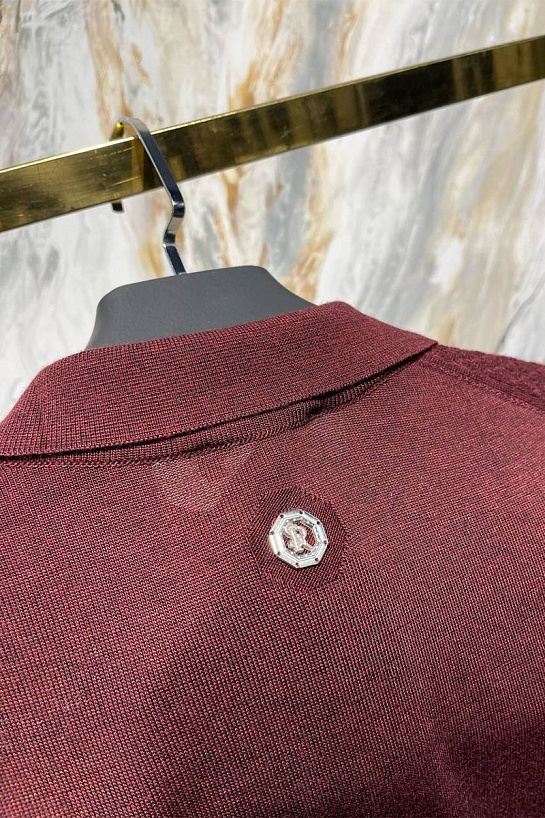 Мужское поло Stefano Ricci бордового цвета