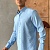Мужская рубашка Hermes H embroidered - Blue