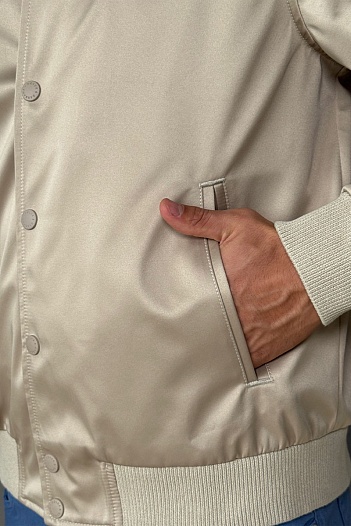 Мужской бежевый бомбер Dolce & Gabbana logo-plaque   