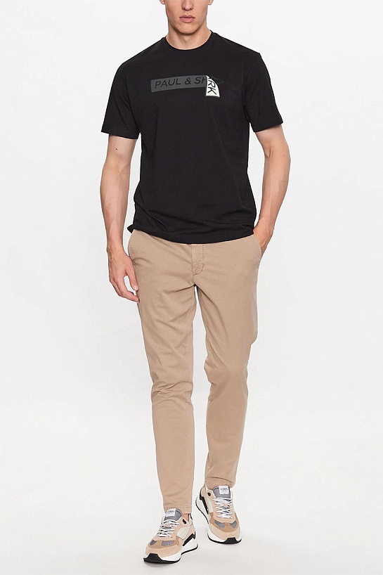Футболка чёрного цвета Paul & Shark logo-print