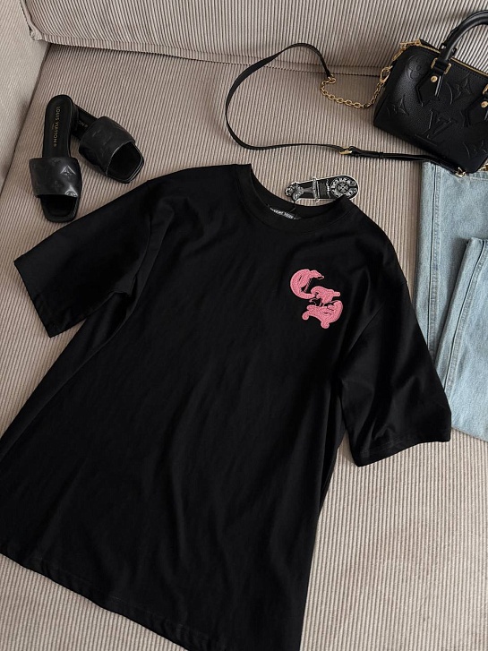 Женская оверсайз футболка Chrome Hearts premium
