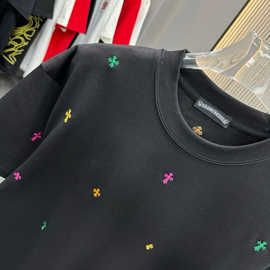 Чёрная оверсайз футболка Chrome Hearts Premium   