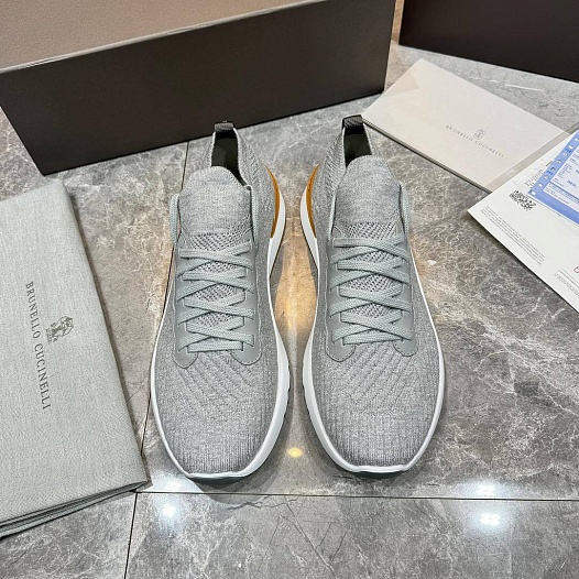 Мужские кроссовки Brunello Cucinelli knitted - Light Grey   