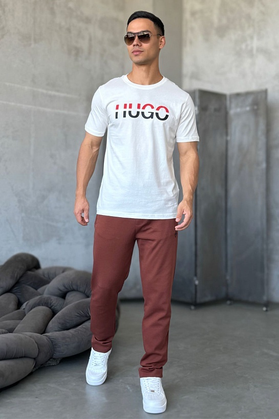 Мужская белая футболка Hugo Boss