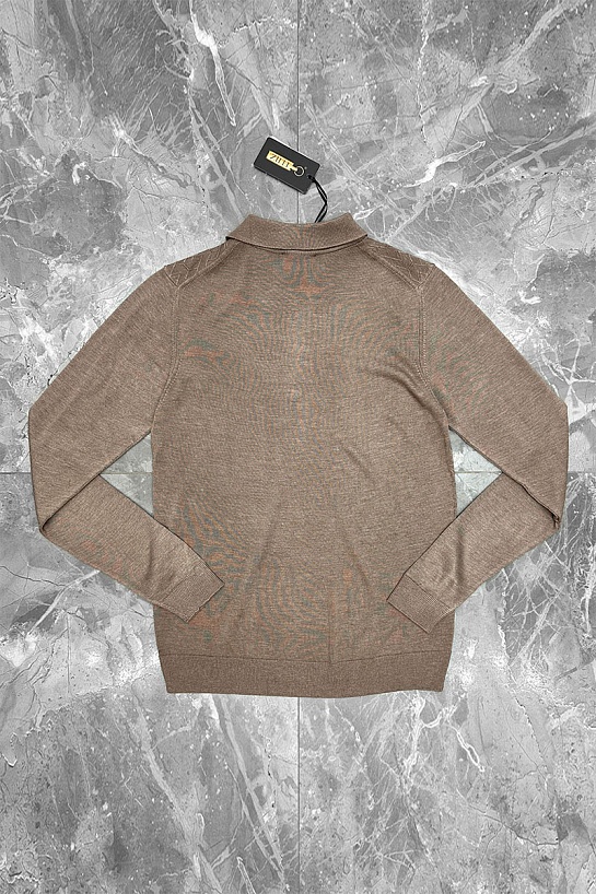 Поло с длинным рукавом Zilli zip-up - Beige