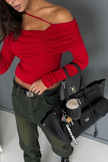 Женский кашемировый лонгслив Max Mara красного цвета   