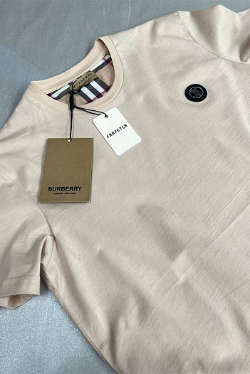 Мужская бежевая футболка Burberry TB   