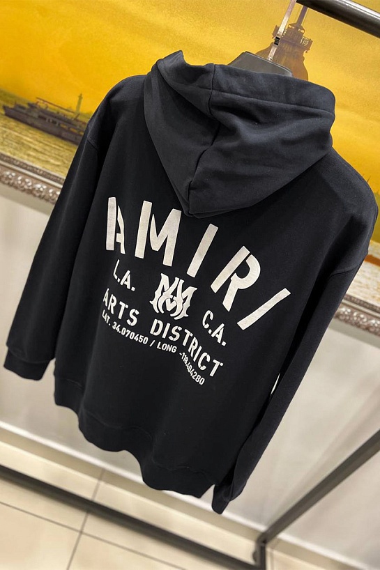 Мужское чёрное худи Amiri logo-print