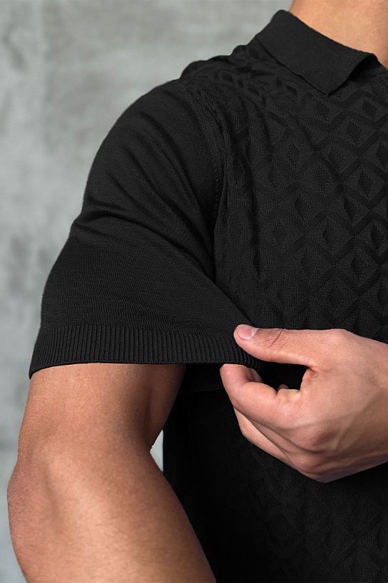 Мужское поло Stefano Ricci чёрного цвета