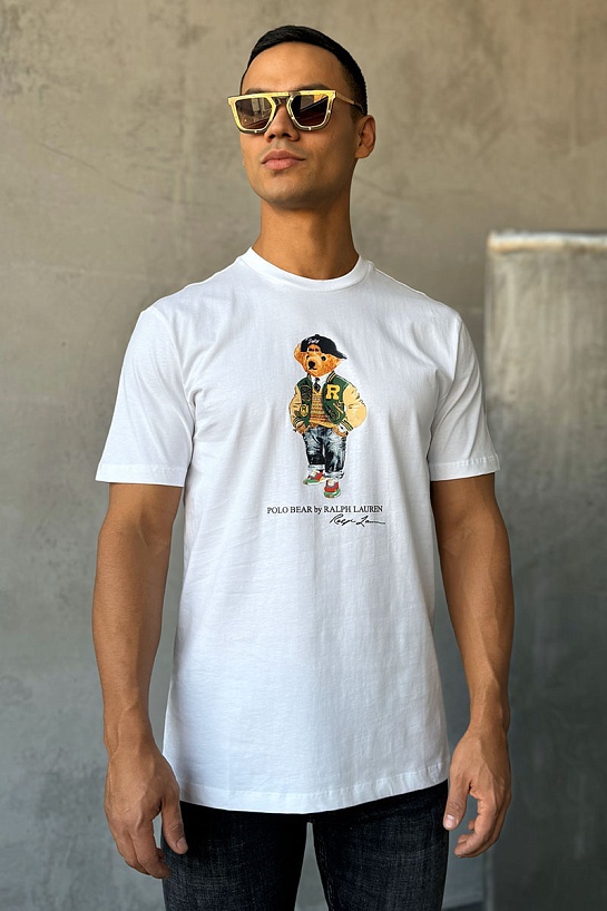 Мужская футболка Polo Ralph Lauren Varsity Bear - White