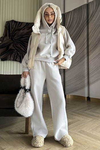 Женский костюм тройка на флисе Max Mara Premium - Beige   