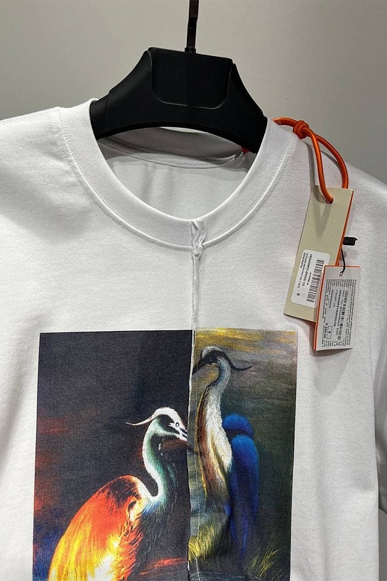 Белая оверсайз футболка Heron Preston Split Light Herons