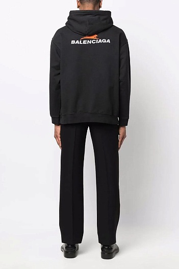 Чёрное худи Balenciaga Year Of The Tiger embroidered-logo   