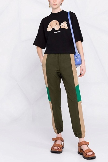 Женская оверсайз футболка Palm Angels Teddy - Black   