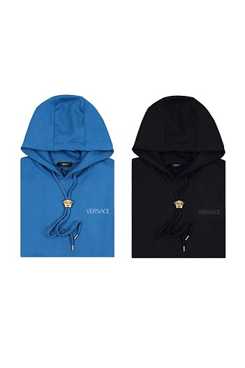 Мужское синее худи Versace Medusa   