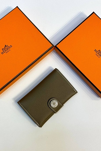 Кожаный кардхолдер Hermes Premium 10x6.5 см   