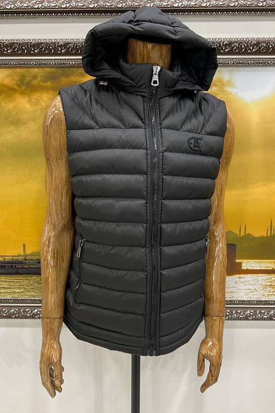 Мужской чёрный жилет Emporio Armani 7
