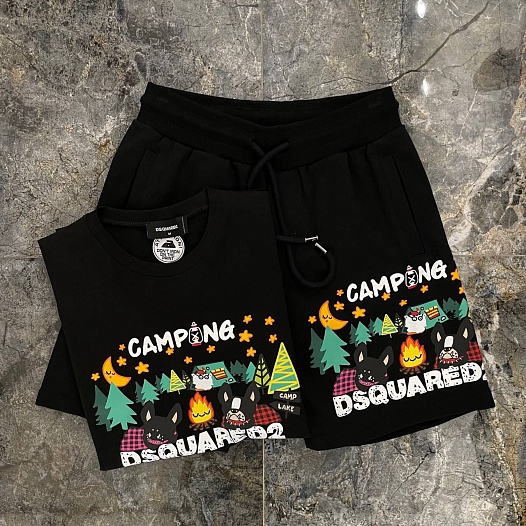 Мужская футболка Dsquared2 "Camping" - Black   
