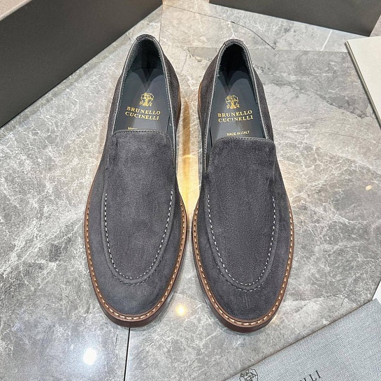 Замшевые лоферы Brunello Cucinelli - Dark Grey