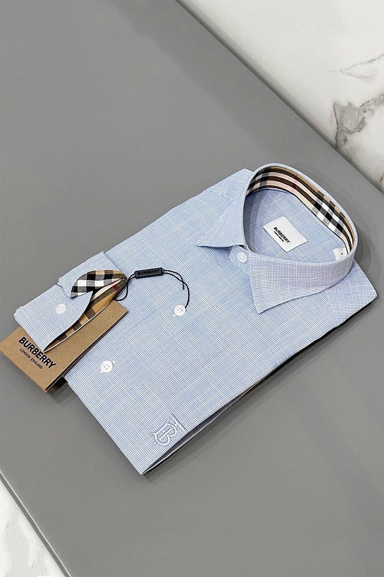 Классическая мужская рубашка Burberry TB - Blue / White