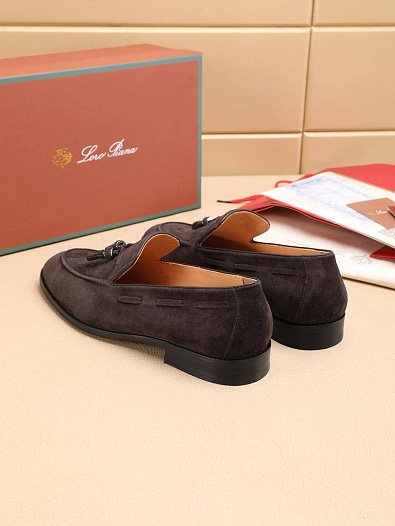 Замшевые лоферы Loro Piana tassel - Brown   