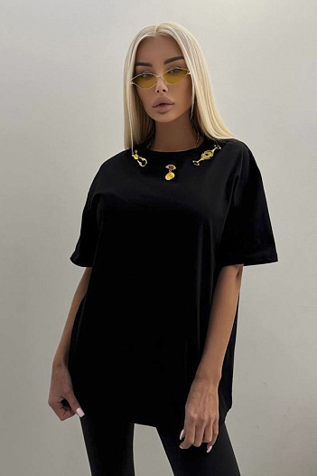 Женская базовая футболка Schiaparelli premium - Black   