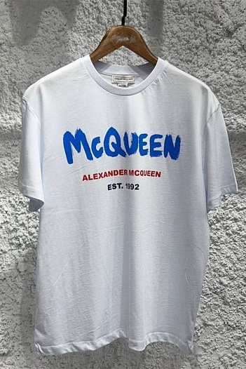 Белая оверсайз футболка Alexander McQueen est.1992   