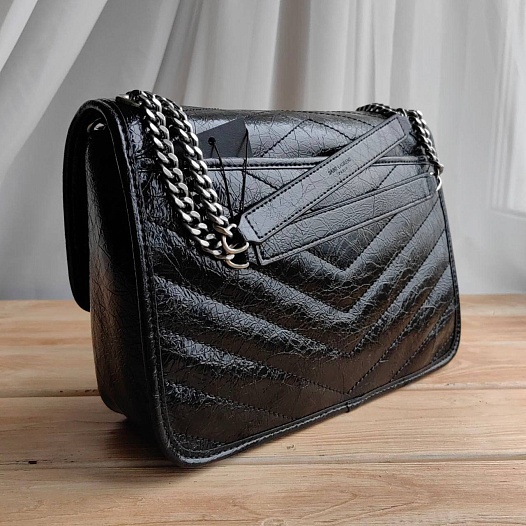 Кожаная сумка Yves Saint Laurent Niki Medium Black 28x21 см   