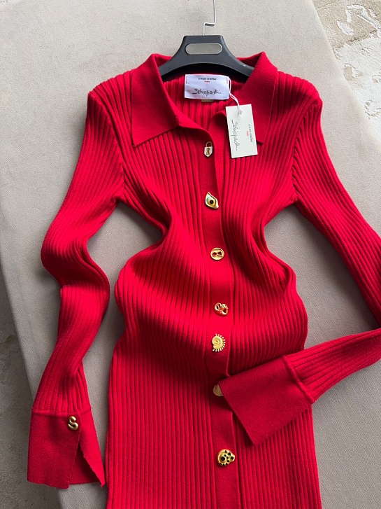 Женское трикотажное платье Schiaparelli красного цвета