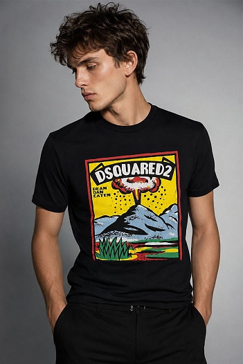 Чёрная футболка Dsquared2 Volcano Slouch   