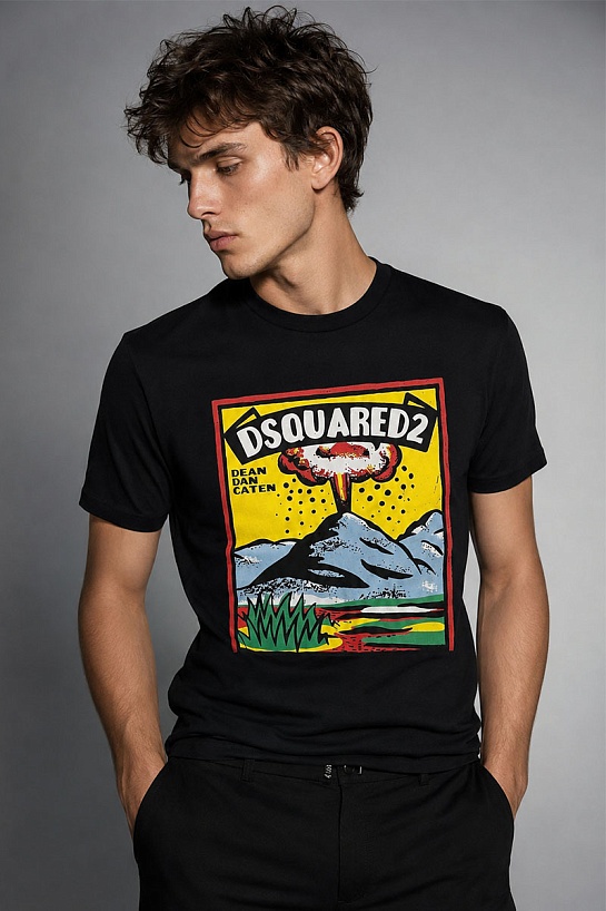 Чёрная футболка Dsquared2 Volcano Slouch