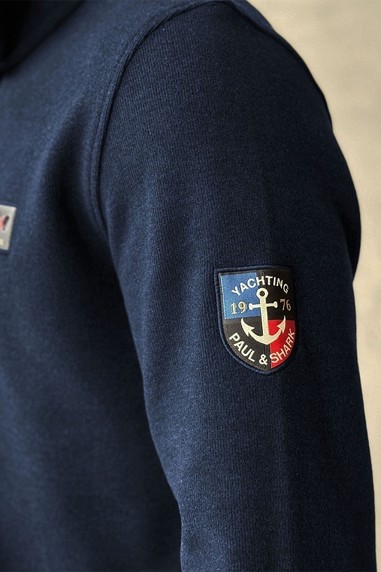 Кофта с высоким горлом Paul & Shark logo-patch - Navy