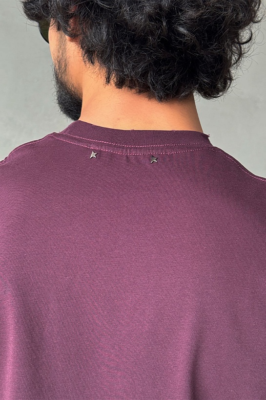 Мужская фиолетовая футболка Golden Goose