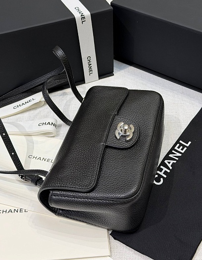 Кожаная сумка Chanel Flap premium 20x13x6 см   
