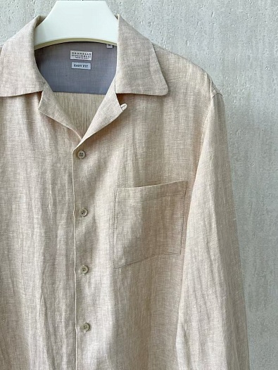 Льняная рубашка Brunello Cucinelli Premium - Beige   