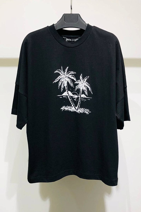 Оверсайз футболка Palm Angels "Sunset Palms" - Black