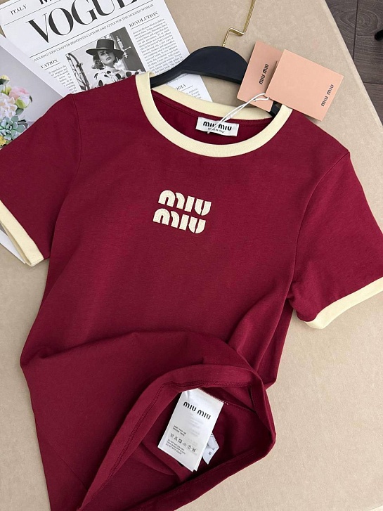 Женская футболка MIU MIU premium - Red