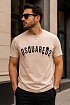 Бежевая оверсайз футболка Dsquared2
