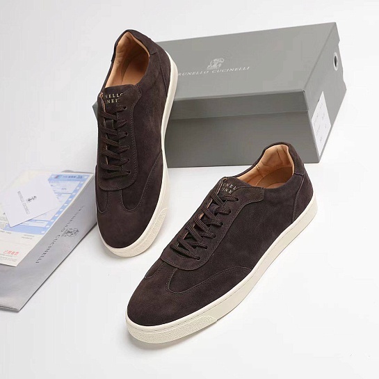 Замшевые кроссовки Brunello Cucinelli logo-print - Brown