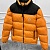 Утеплённая куртка Moncler Peuplier logo-patch - Orange / Black