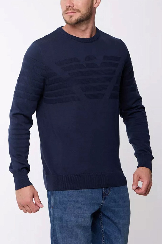 Мужской тёмно-синий джемпер Emporio Armani